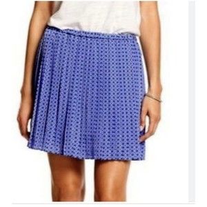 NWT Banana Republic Women’s Blue Printed Pleated Mini Skirt Size XXS/Petite
